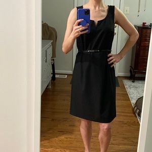 Loft belted black dress